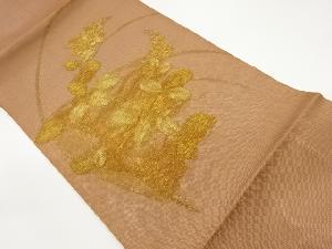 紗 草花模様織出し名古屋帯